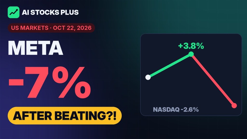 META stock fell 7% on Oct 22, 2026 after beating earnings and jumping 3.8% after hours; Nasdaq -2.6% — AI Stocks Plus